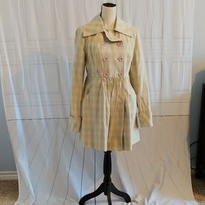 Modcloth plaid trench coat size L